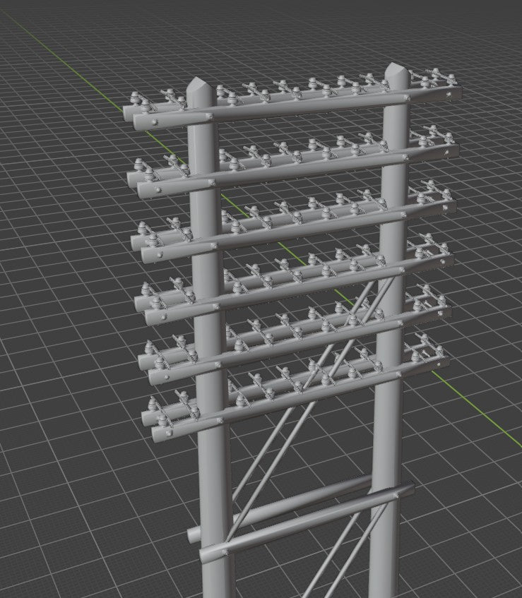 Utility Double Pole, set of 6 - O scale
