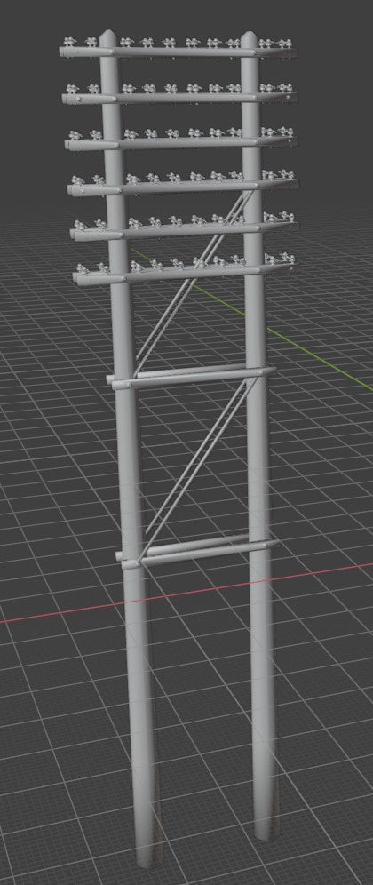 Utility Double Pole, set of 6 - O scale